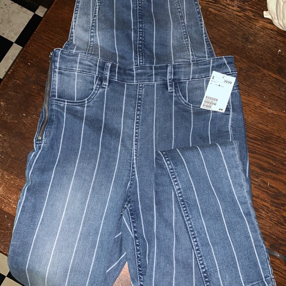 Skinny Striped Overalls • NWT - Picture 5 of 6